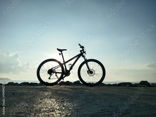Cycling for exercise To visit beautiful seashore