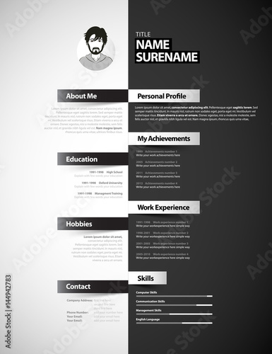 Creative cv template with paper stripes.