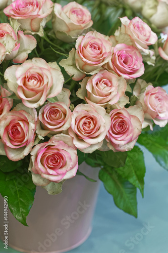 pink roses as wedding decoration
