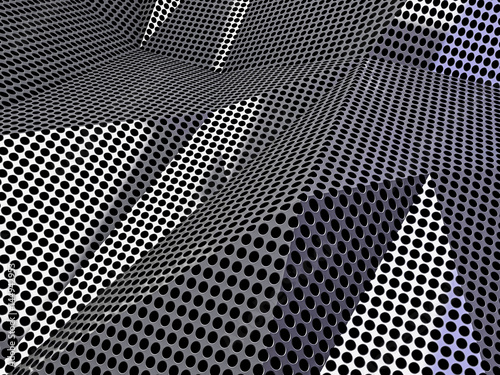 Carbon abstract dotted dark background concept. 3D rendering