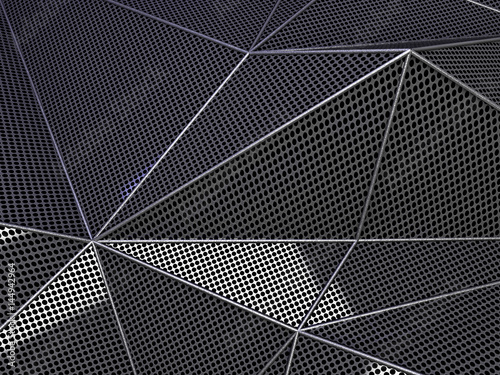 Carbon abstract dotted dark background concept. 3D rendering