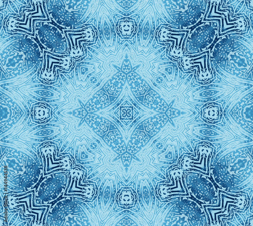 Fototapeta premium Bright blue abstract concentric pattern