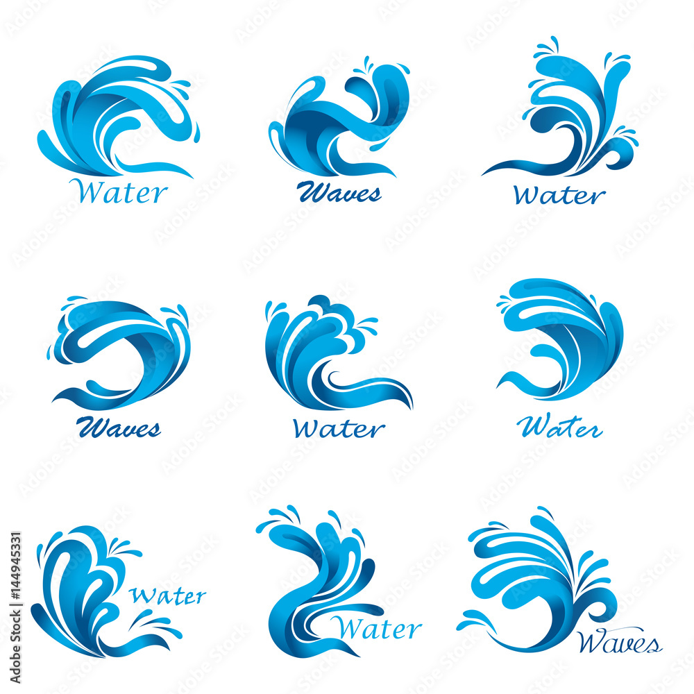 Fototapeta premium Waves splash and ocean or sea liquid
