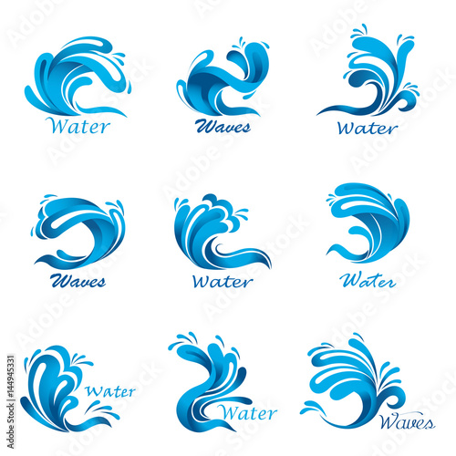 Waves splash and ocean or sea liquid