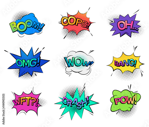 Comic bubble speeches and sounds