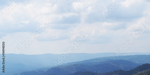 Blue sky background with clouds on mountain Background 