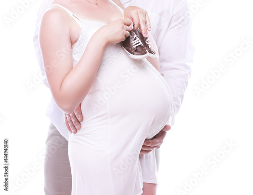 Beautiful young couple expecting baby photo