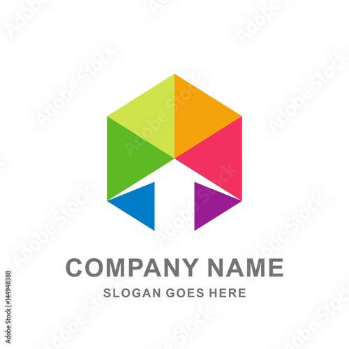Colorful Geometric Triangle Hexagon Arrow Wings Interior Space Cube Box Business Company Stock Vector Logo Design Template Free Download Colorful Geometric Triangle Hexagon Arrow Wings Interior Space Cube Box Business Company Stock Vector Logo Design Template - GFXLoad
