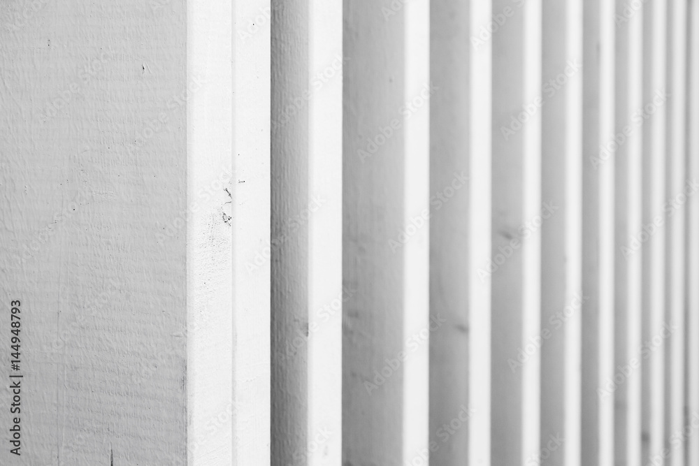 White wooden structure made of planks