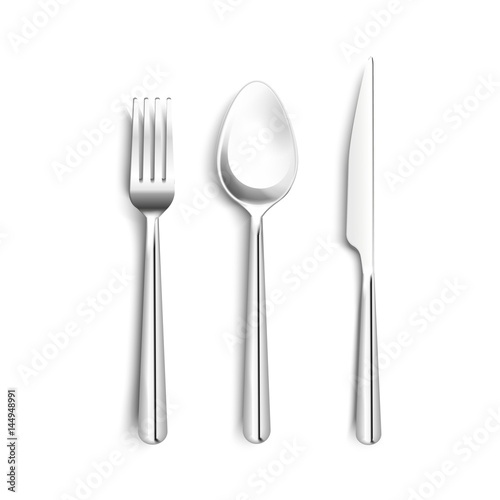Metal Cutlery Realistic Set