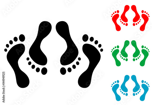 Icono plano pies simbolizando sexo varios colores