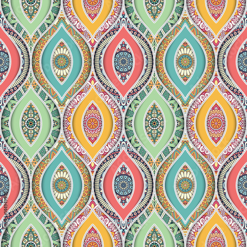 Ethnic floral seamless pattern