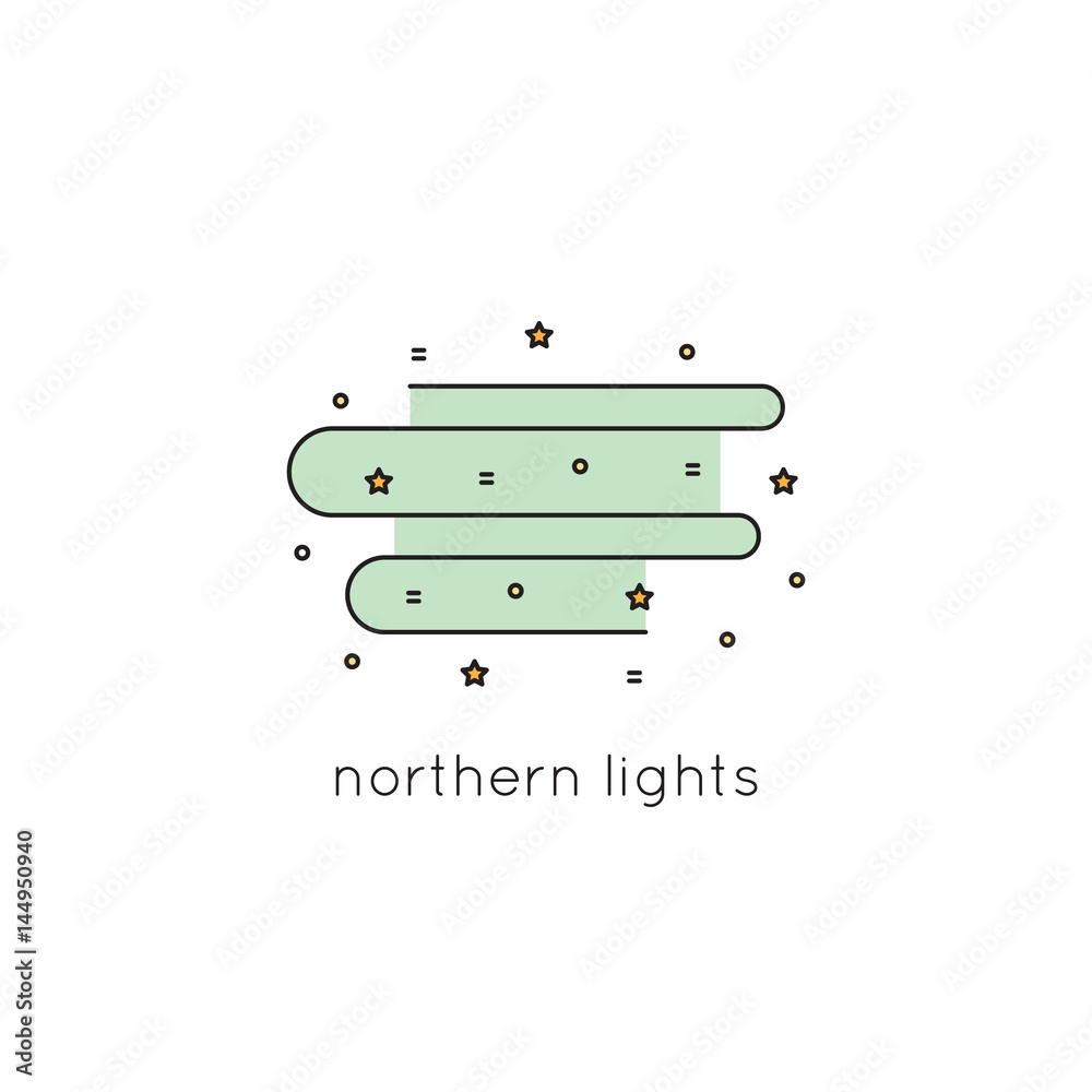 Northern Lights line icon Northern Lights line icon