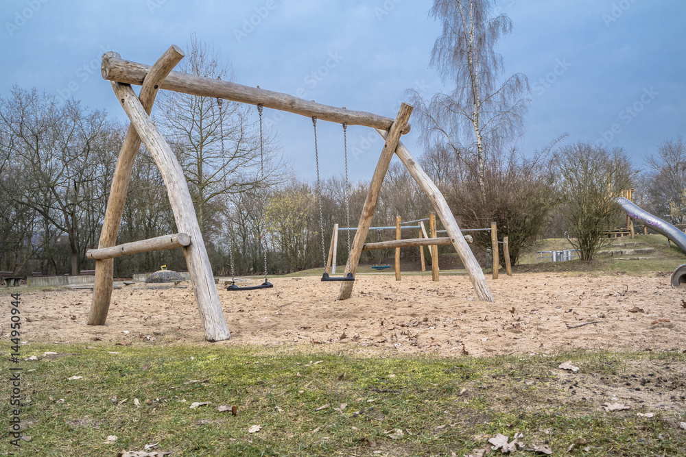Traditional playground in a town Traditional playground in a town