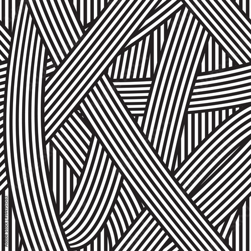 Seamless abstract background. Black and white stripes