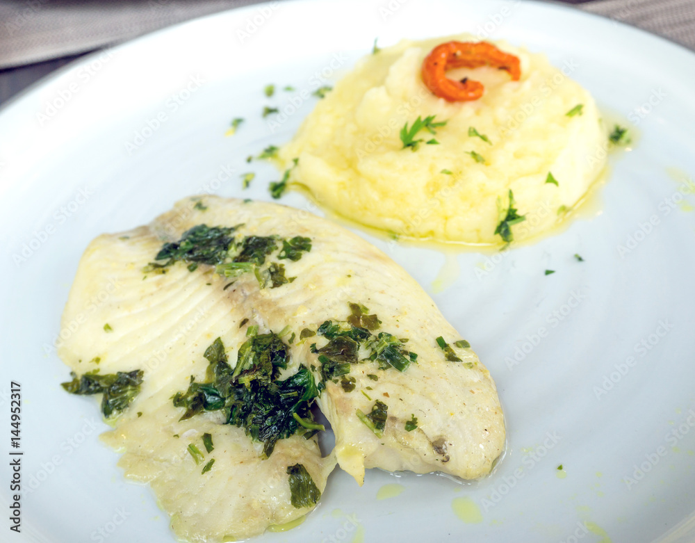 delicious plate of fish and potatoes