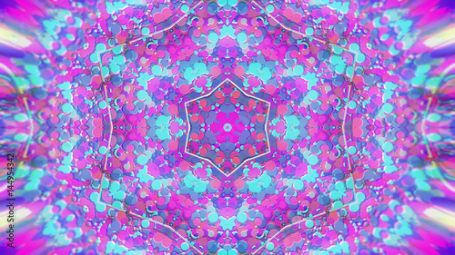 Abstract Colorful Painted Kaleidoscopic Graphic Background. Futuristic Psychedelic Hypnotic Backdrop Pattern With Texture.