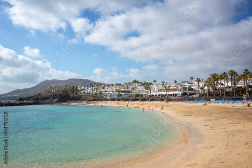 Flamingo beach in the town of Playa Blanca, in Lanzarote, Canary Islands, Spain