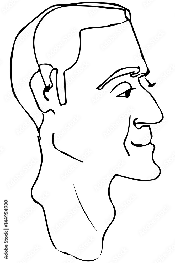vector sketch of the face of an adult male