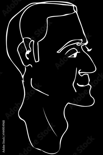 vector sketch of the face of an adult male
