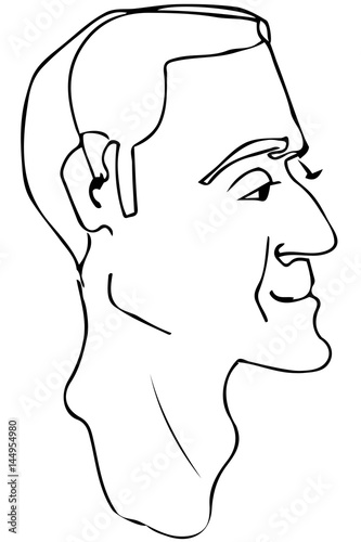 vector sketch of the face of an adult male