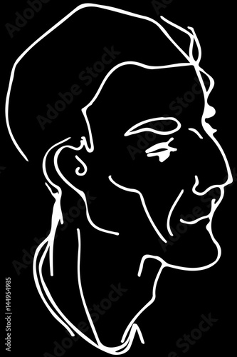 vector sketch of the face of an adult male
