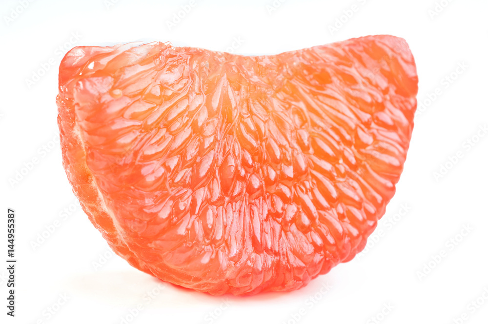 Citrus paradisi or grapefruit peeled isolated on white background