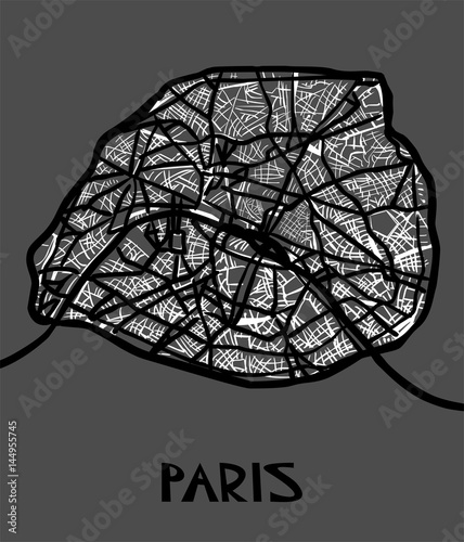 Paris vector map