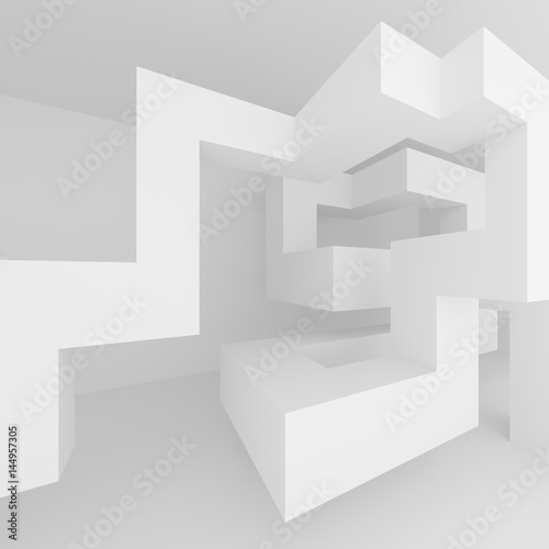 Abstract Architecture Background. White Interior Design