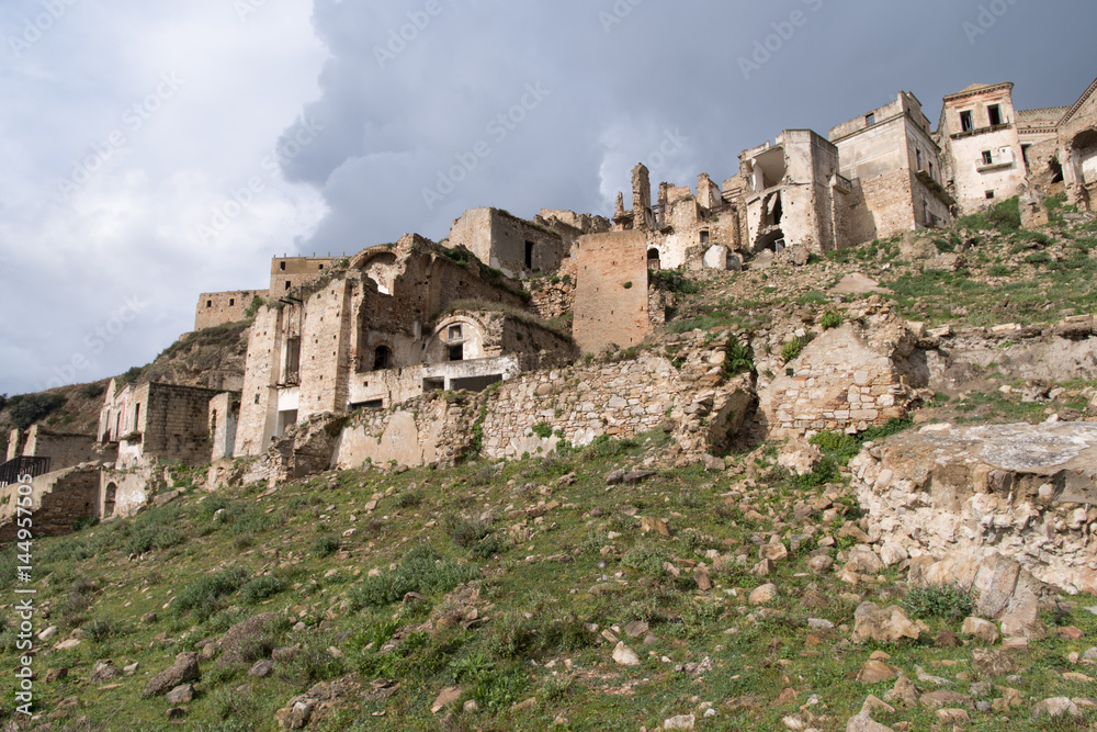 Ruins of Craco, Basilicata region, Italy 