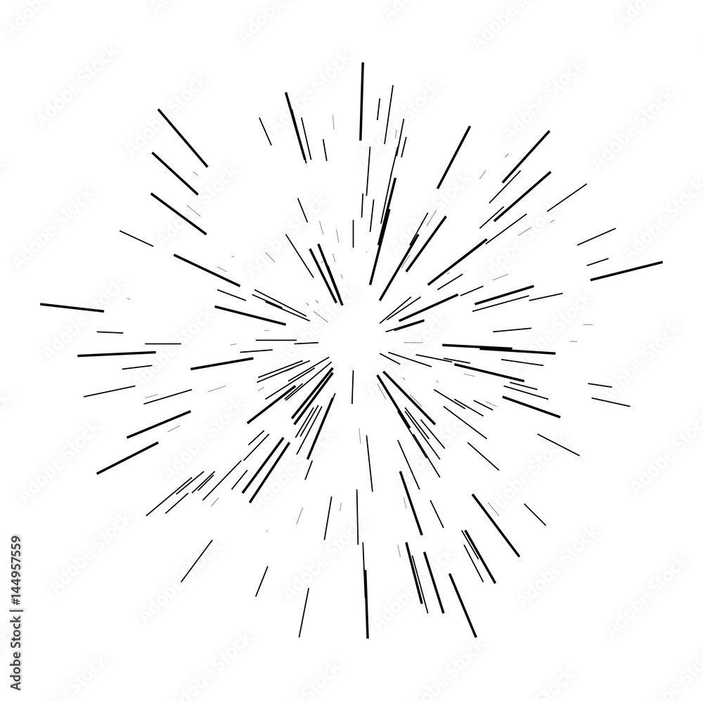 Sunburst design element. Vector illustration. Icon black on white. Design element for logo, signs. Linear drawing of rays of the sun in dynamic style. Sunburst design element. Vector illustration. Icon black on white. Design element for logo, signs. Linear drawing of rays of the sun in dynamic style.