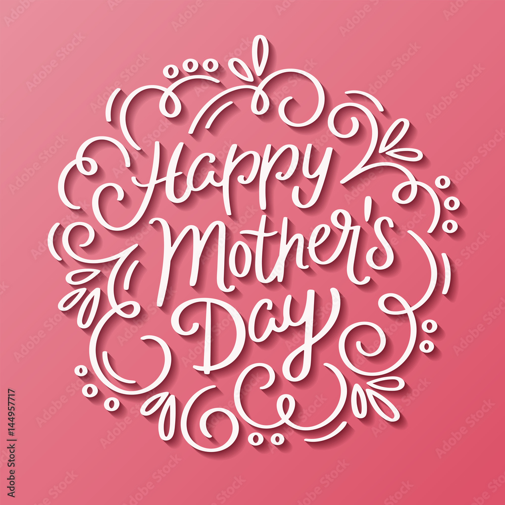 Happy Mother's Day decorative greeting card. Hand drawn lettering design. Vector illustration. Happy Mother's Day decorative greeting card. Hand drawn lettering design. Vector illustration.