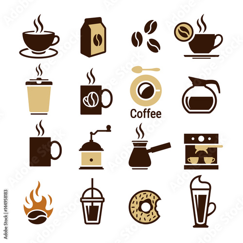 Coffee icons set