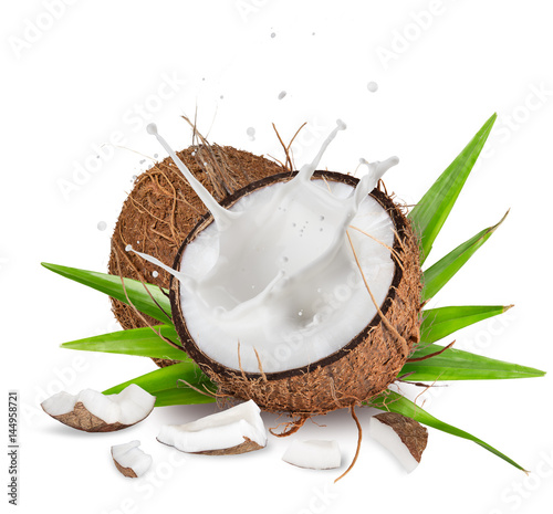 close-up of a coconuts with...