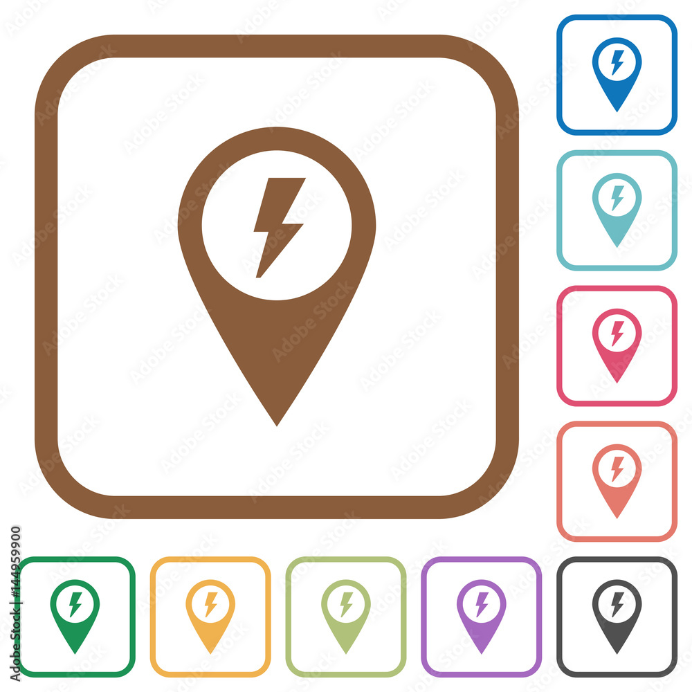 Fast aproach GPS map location simple icons Fast aproach GPS map location simple icons