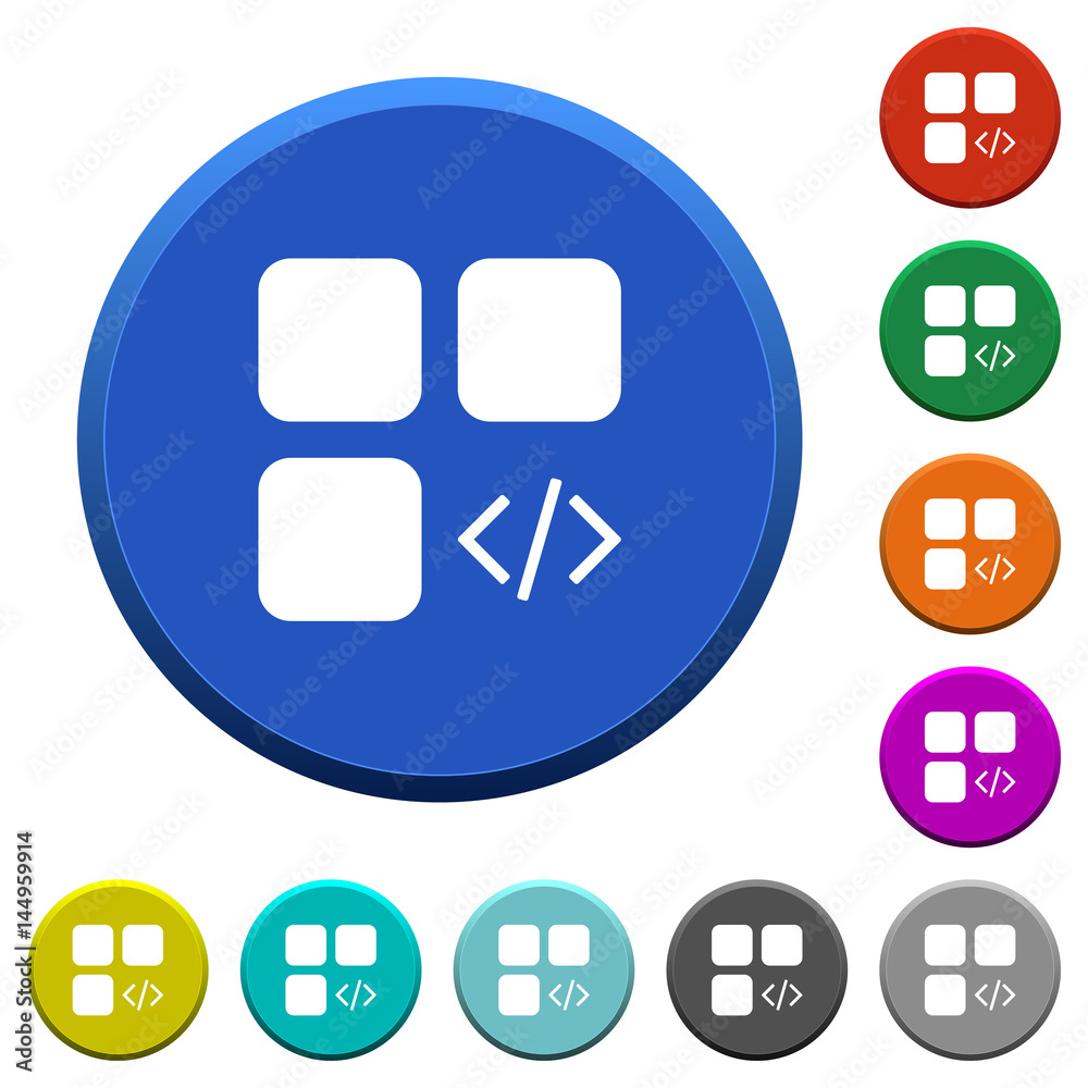 Component programming beveled buttons