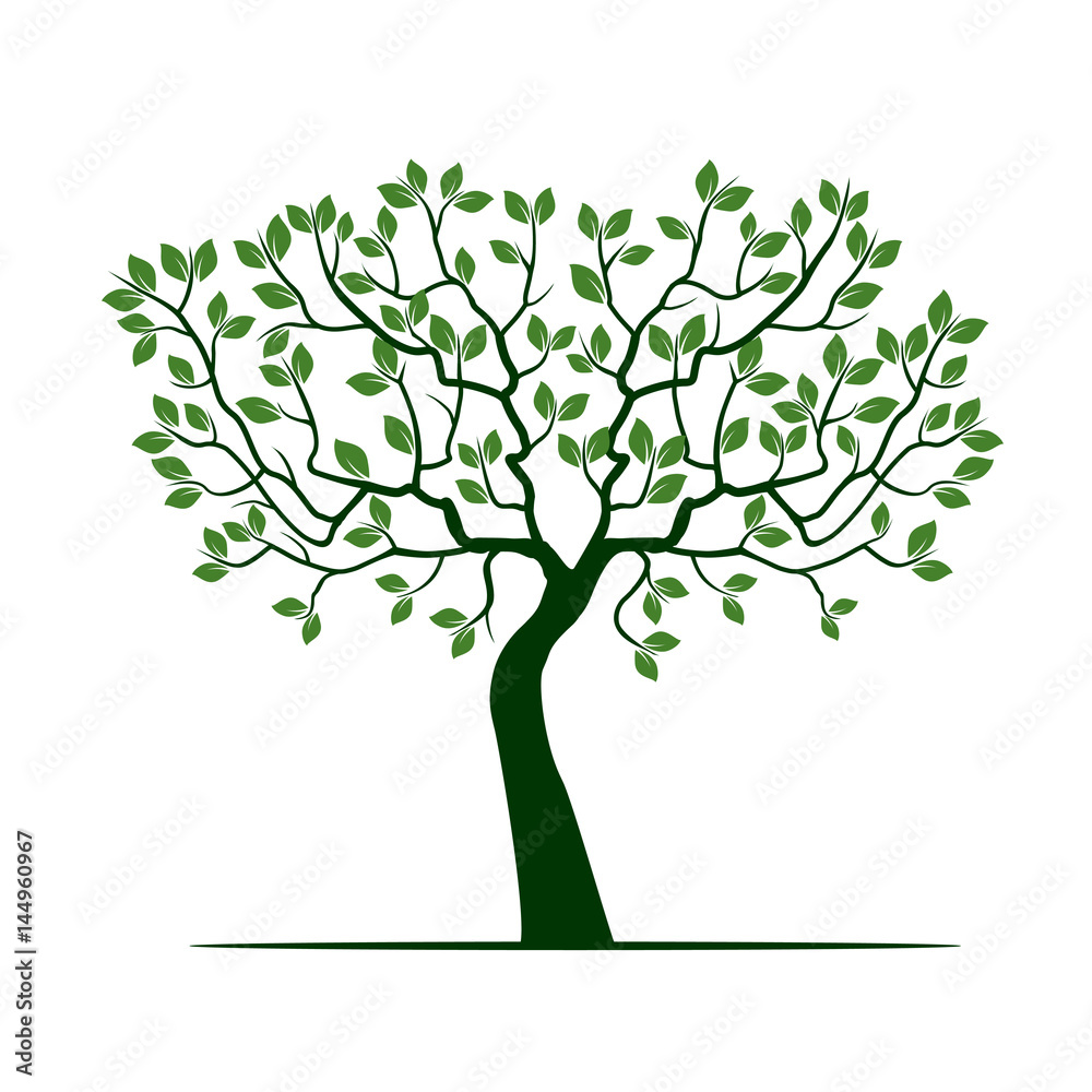 Green Tree with Leafs. Vector Illustration. Green Tree with Leafs. Vector Illustration.