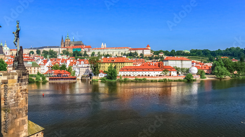 Saint Vitus cathedral with part of the palace complex Hradcany Prague. Czech Republic