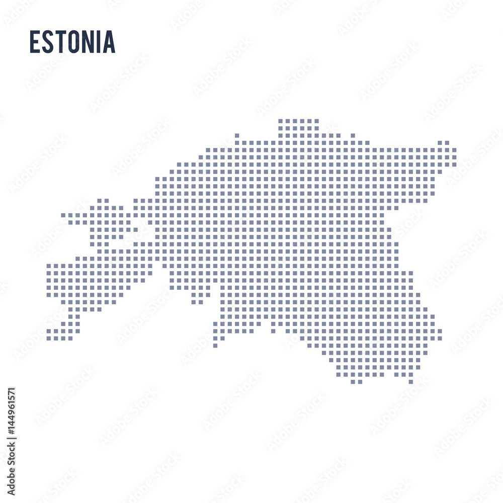 Vector pixel map of Estonia isolated on white background