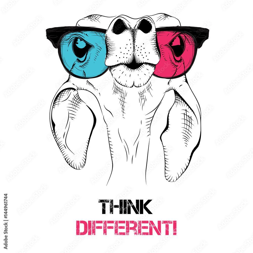 Portrait of the funny roe deer in the colored glasses. Think different. Vector illustration. Stock Vector | Adobe Stock Portrait of the funny roe deer in the colored glasses. Think different. Vector illustration. Stock Vector | Adobe Stock