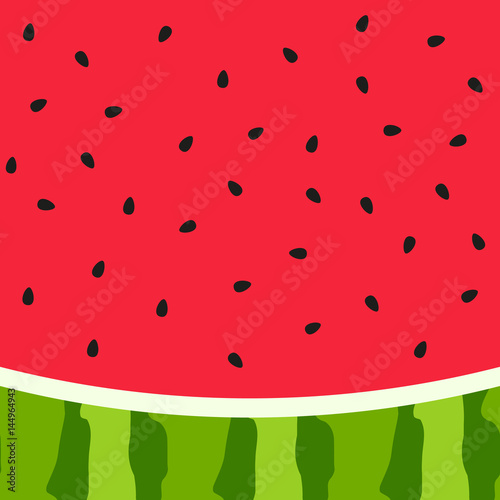 Watermelon slice background with seed and skin texture