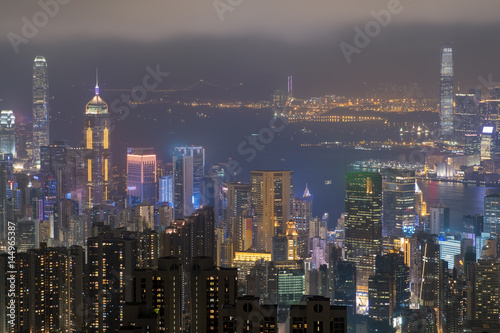 Hong kong skyline at night (Hong Kong)