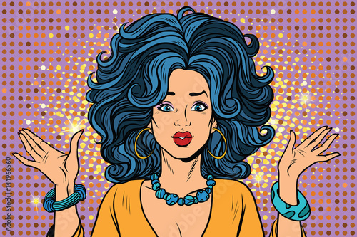 Sad beautiful disco girl gesture hands