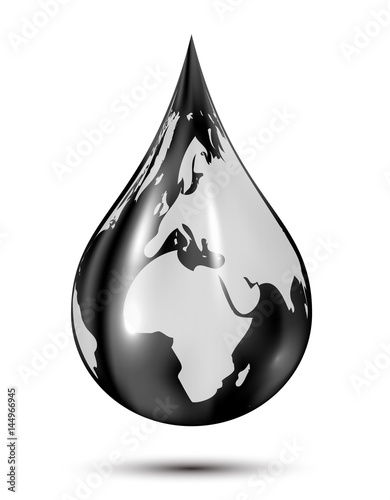 Black drop with Earth