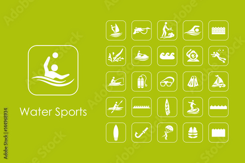 Set of water sports simple icons
