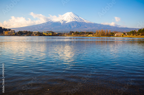 Mt. Fuji in spring at Kawaguchiko lake  Mt. Fuji is famous Japan mountain