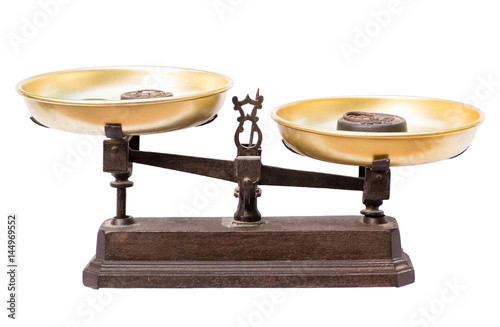 balance scale on a white background