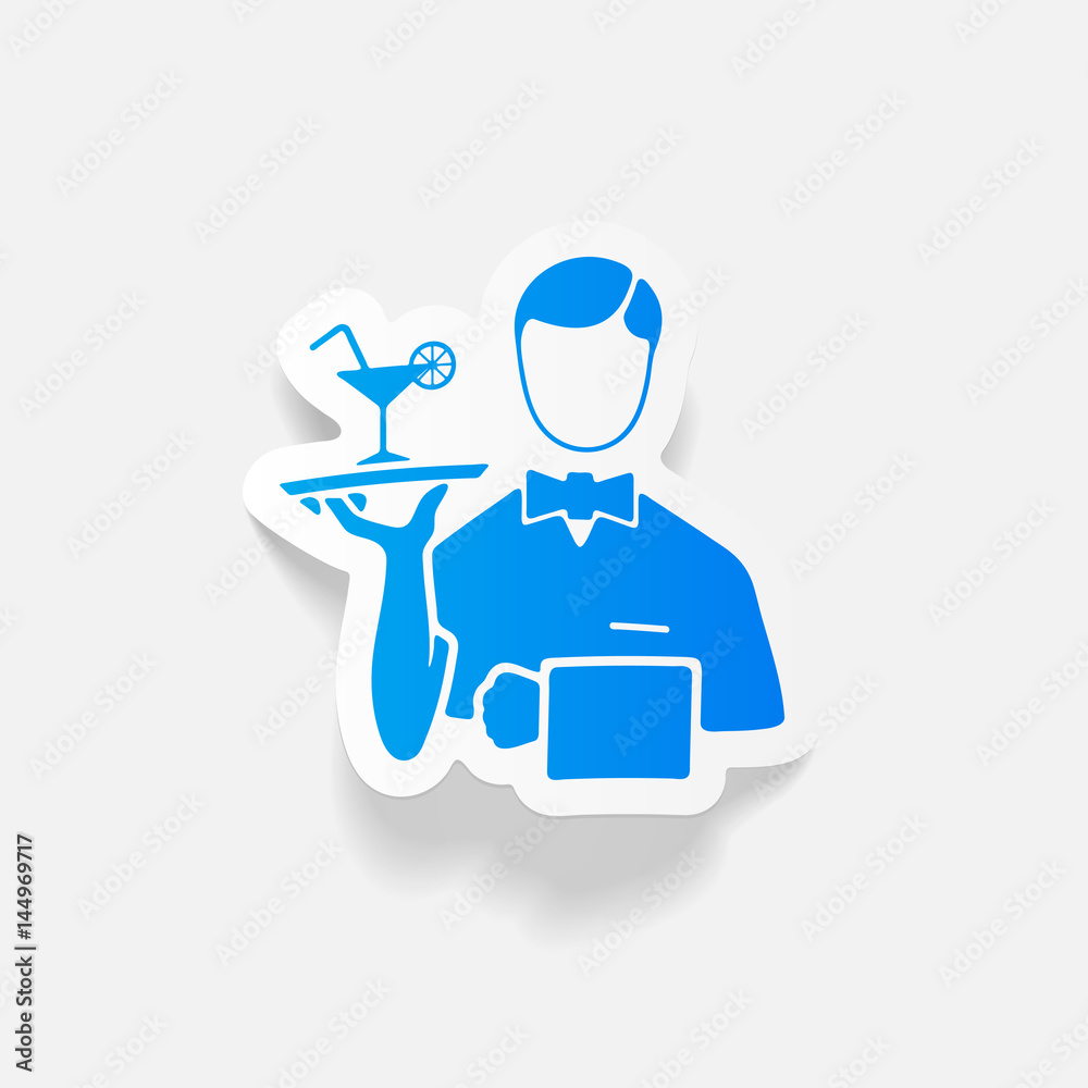realistic design element. waiter realistic design element. waiter