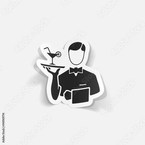 realistic design element. waiter