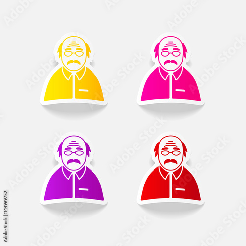 realistic design element. senior citizens